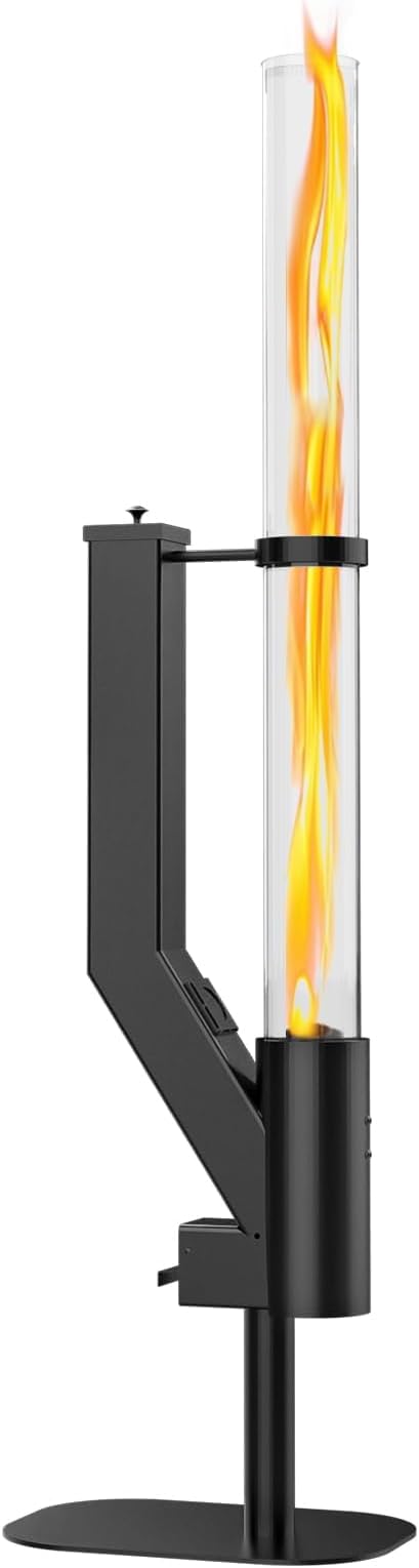 Rayzi 58 Inch Pellet Stove, Patio Heater Wood Pellet Heater, Pellet Fire Pit for Outdoor - Smokeless Wood Pellet Burning F...