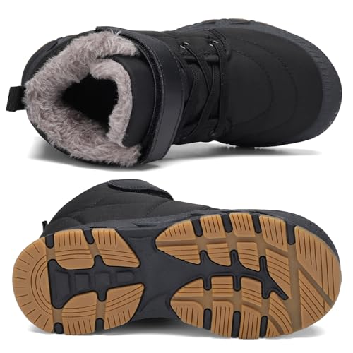 FANSITE Boys Snow Boots Winter Waterproof Slip Resistant Cold Weather Shoes（Little Kid/Big Kid