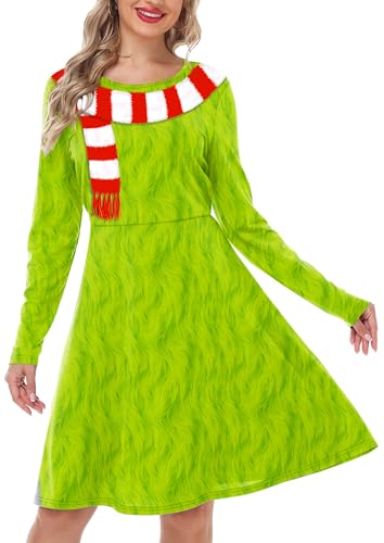Magrank Women Valentines Day Dresses Love Heart Sweet Festival Midi Dress S-2XL