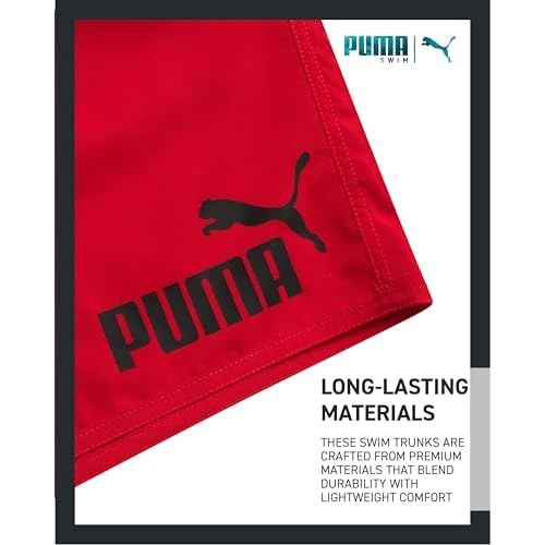 PUMA Men's Bathing Suit - 2 Pack Quick Dry Swimsuit Trunks with Mesh Compression Liner - 8" Inseam Swimwear (S-XL)
