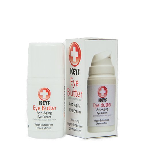 Keys Eye Butter Luminescent Natural, Vegan, Chemical-Free Moisturizing Eye Cream for Sensitive Skin in Airless Travel Pump - wit