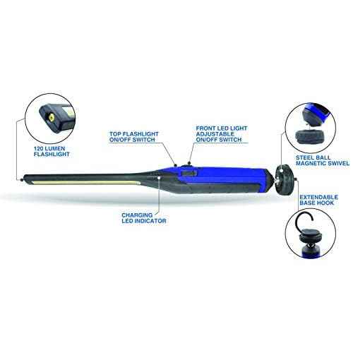 Astro Pneumatic Tool 65SL 650 Lumen Rechargeable LED Slim Light W/Top Flashlight