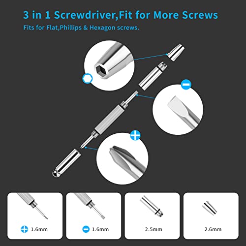 Upgrade Version Magnetic Eye Glass Repairing Kit, Eyeglass Repair Tool Kit with Compact Screw Box Include Nose Pads, Preci...