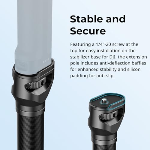 SmallRig Gimbal Extension Pole, 15" / 37cm Carbon Fiber Stabilizer Extension Arm with Anti-Deflection Baffle and 1/4-20" S...