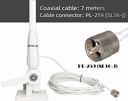 Retevis RA27 Fixed Mount Marine Radio with Antenna, GPS, Waterproof IP67, Triple Watch, DSC, Gain Fiberglass Antenna with ...