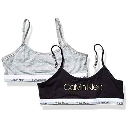 Calvin Klein Girls Girl's Training Bra Cotton Bralette with Adjustable Straps