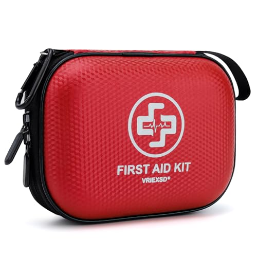 Mini First Aid Kit - 150 Piece Small Waterproof Hard Shell Medical Kit for Home, Car, Travel, Camping, Truck, Hiking, Spor...