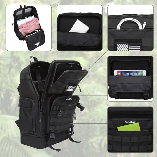MOSISO 23L Tactical Backpack with Bottom Insulated Cooler, Military Daypack 3 Day Assault Pack Army Rucksack Bug Out Bag w...