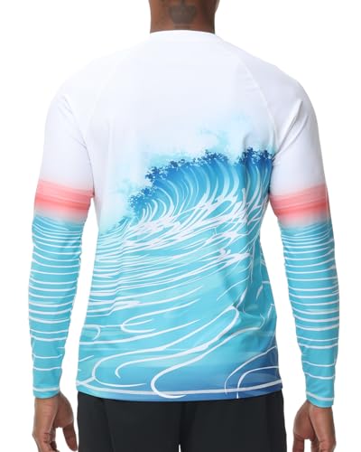 VAYAGER Men's Swim Shirts UPF 50+ Rash Guard Long Sleeve Quick Dry T-Shirt Loose Fit Water Fishing UV Protection Shirts