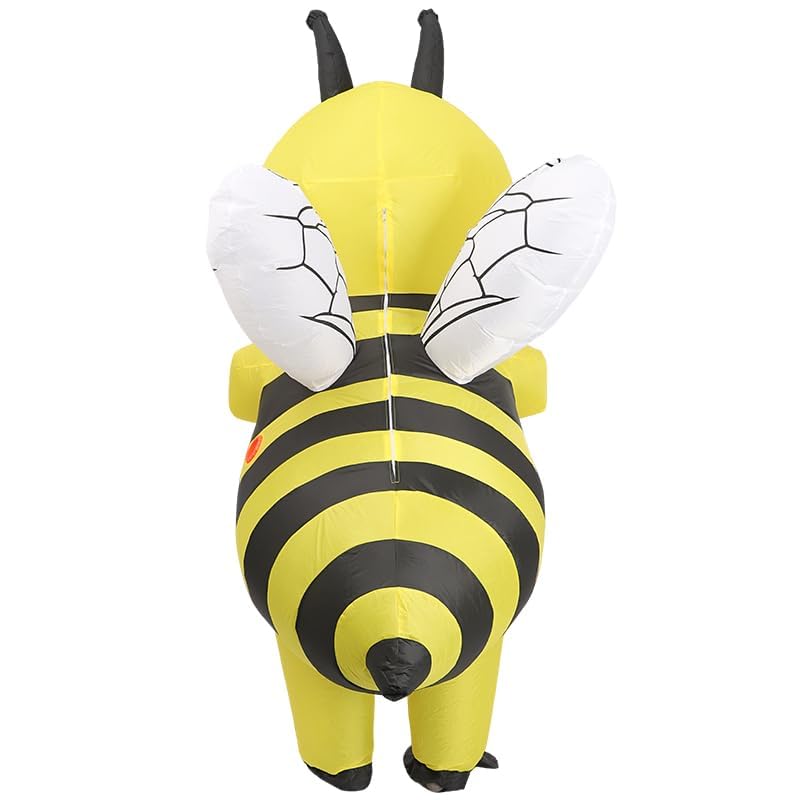 Inflatable Bee Costume Funny Halloween Black and Yellow Striped Full Body Bee Blow Up Costume Adult (Yellow, One Size)