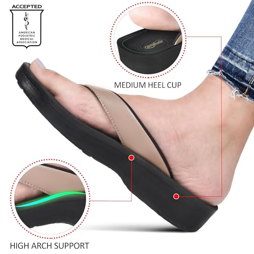 AEROTHOTIC Arch Support Flip Flops for women Stylish Cushioned Padded Straps with Soft Toe Post Slip on Footwear Dressy Tr...