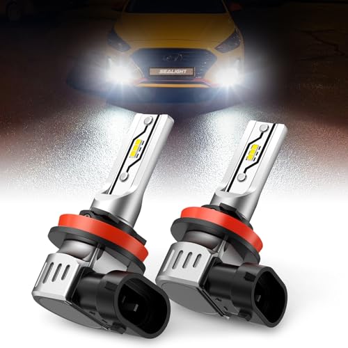 SEALIGHT H11 H16 H8 LED Fog Light Bulbs, 12,000 lumens 6500K White H16 H8 LED Fog Lights or Daytime Running Lamp, Interior...