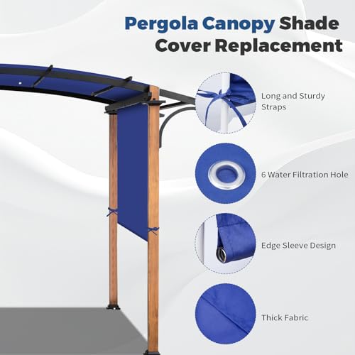 Universal Waterproof Pergola Canopy Shade Cover Replacement - 17'x6.8' Outdoor Sun Shades Canopy Top for Patio Gazebo Deck...