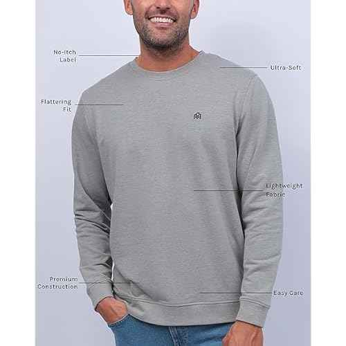 INTO THE AM Premium Crewneck Sweatshirts For Men S - 4XL Lightweight Casual Fitted Sweater