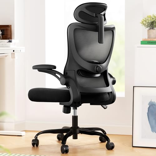 Marsail Ergonomic Office Chair: Office Desk Chair with High Back Mesh and Adjustable Lumbar Support Rolling Work Swivel Ta...