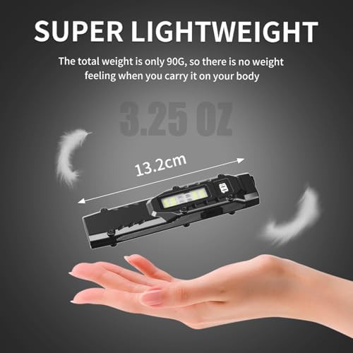 Ciwuzxs EDC Tactical Flashlight DT007, Compact 7 Mode Pocket LED Flashlight - 1500LM, USB-C Rechargeable Digital Display, ...