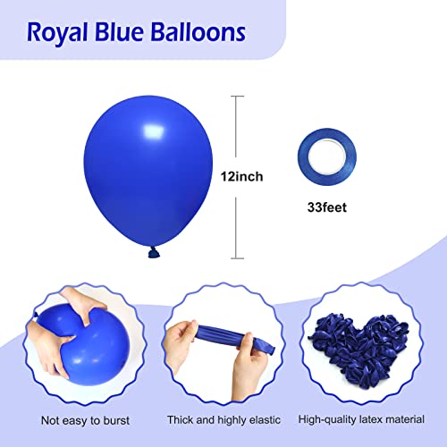 FOTIOMRG Royal Blue Balloons 12 inch, 50 Pack Royal Blue Latex Party Balloons Helium Quality for Birthday Graduation Baby ...