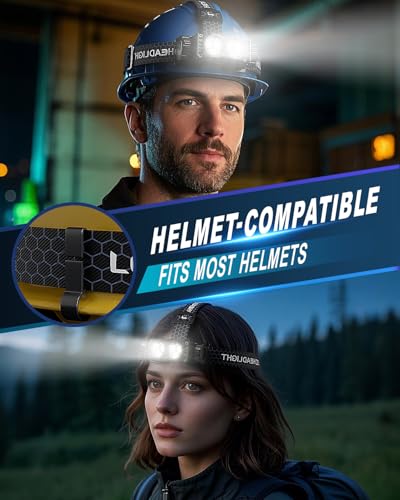 Headlamp Rechargeable 2PCS,4500L Super Bright Light Bright LED Rechargeable Headlight with White Light, Waterproof Head La...