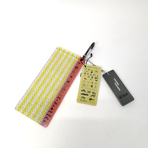 Acecare North American Ranging Card – Mils Scale Tactical Distance Card with Carabiner, Survival Whistle & Scented Tag – O...