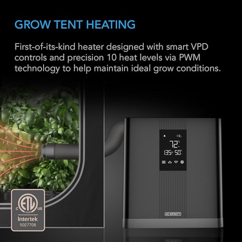 AC Infinity THERMOFORGE T3, Environmental Grow Tent Heater with VPD Temperature Controller, 10-Level PTC Heating and Inclu...