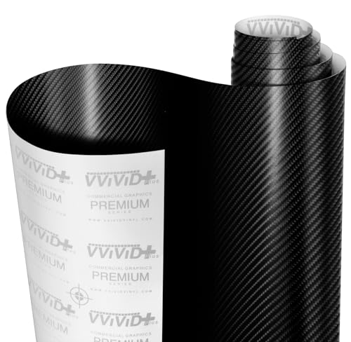 VViViD Black True R Carbon Fiber Vinyl Wrap Roll with Air Release Technology (1 Foot by 5 Foot)