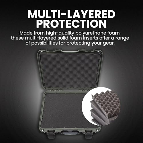 NANUK 910 Hard Case with Foam Single Sporting Gear, IP67 Waterproof Hard Storage, Made in North America Short Case with foam? (14.3¡¯¡¯ x 11.1¡¯¡¯ x 4.7¡¯¡¯)