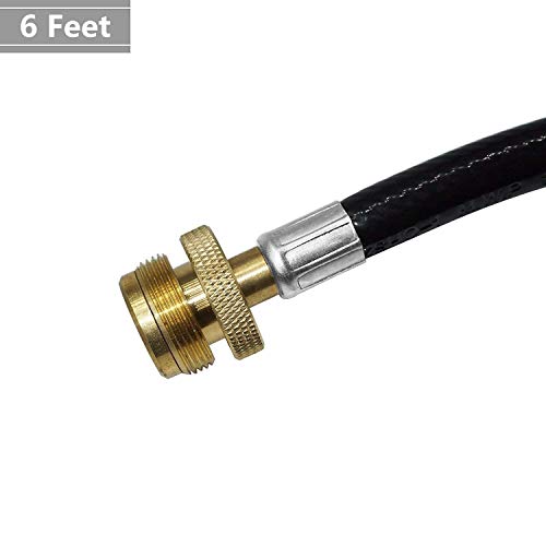 DOZYANT 6 Feet Propane Adapter Hose 1 lb to 20 lb Converter Replacement for QCC1 / Type1 Tank Connects 1 LB Bulk Portable ...