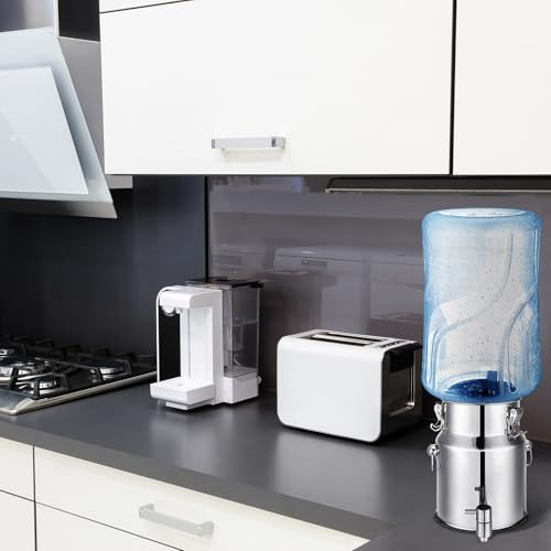 Tioncy Stainless Steel Water Dispenser 1.3 gallon Countertop Drink Dispenser with Spigot and Airtight Lid for Up To 5 Gall...
