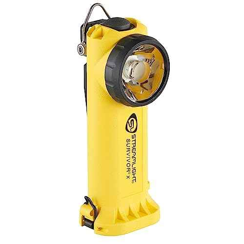 Streamlight 90244 Survivor X USB 250-Lumen USB Rechargeable Right-Angle Firefighter's Flashlight with Rechargeable Battery Pack, Yellow