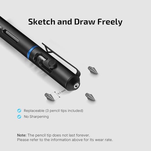 OLIGHT O'Pen Mini 2 Portable Ballpoint Pen, Bolt Action Pen with Pen and Pencil Tip, EDC Replaceable Black Ink Pens with S...
