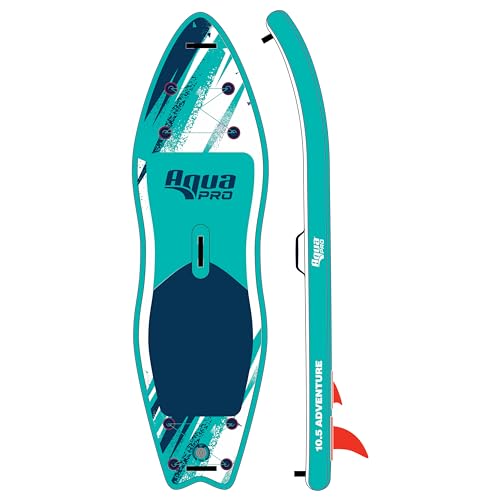 Aqua PRO Halcyon Adventure Inflatable Stand-Up Paddleboard iSUP, Scalloped Wide Stable Design with Non-Slip EVA Deck, Incl...