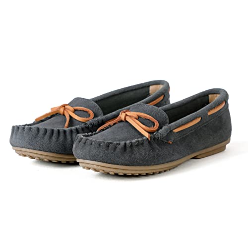 Pinpochyaw Womens Moccasin Shoes Indoor Outdoor Slip On Suede Moccasin Slipper for Women