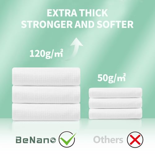 Benano Premium Disposable Towel, 100% USDA Biobased 55 in x 27.5 in Large Bath Towel Travel Towel Washcloth Reusable for H...