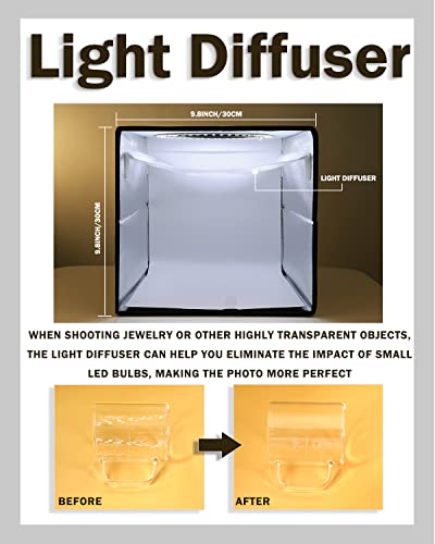 PULUZ 9.8"/25cm Foldable Portable Photo Studio Light Box, Adjustable Brightness Light Box Photography Lighting Shooting Te...