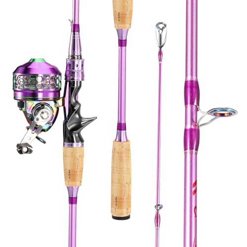 Sougayilang Spincast Fishing Rod Reel Combo,2 Pieces Medium Heavy Pole with Super Smooth Reel Trouble-Free Push-Button Bai...