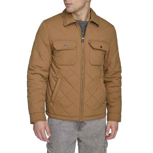 Levi's mens Men's Diamond Quilted Laydown Collar Jacket