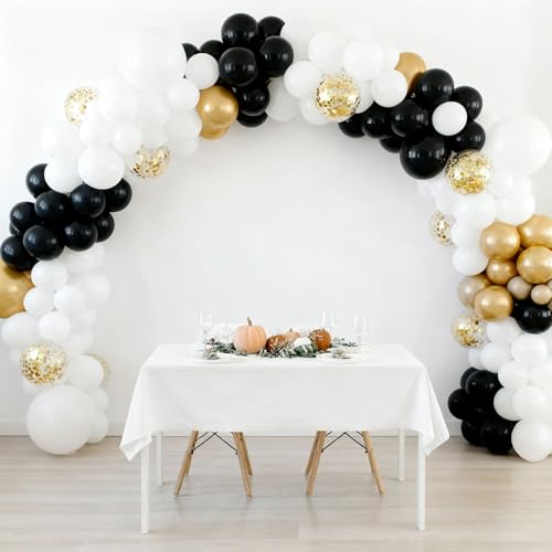 Black and Gold Balloons, 60PCS 12 Inch Confetti Gold and Black Balloons for Birthday, Wedding, Graduation, Baby Shower, En...