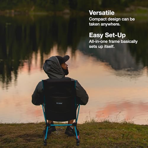 Helinox Chair Two Ultralight, High-Back, Collapsible Camping Chair, Blue Block, with Pockets