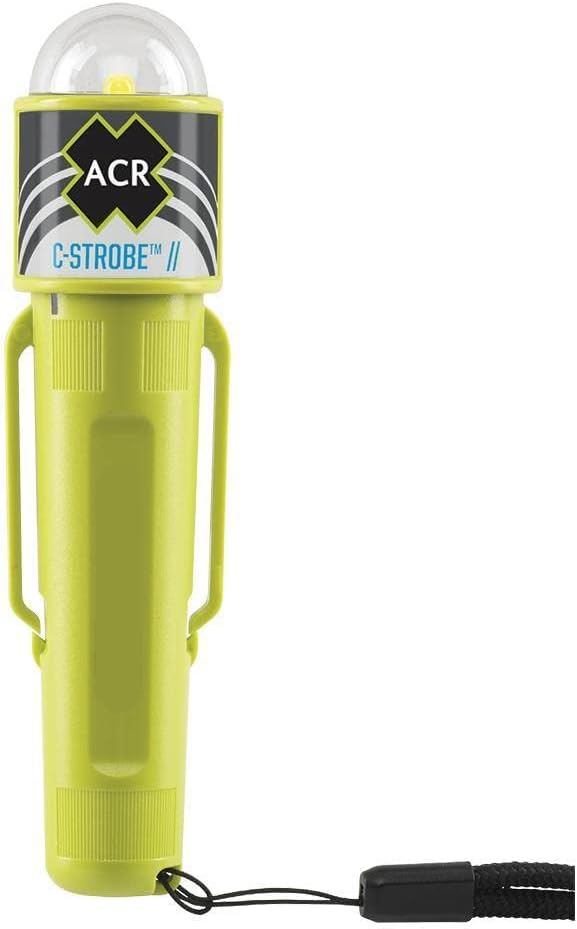 ACR C-Strobe LED Life Jacket Emergency Signal with Clip & Velcro Strap, USCG & Solas Approved. Requires AA Batteries (Card...