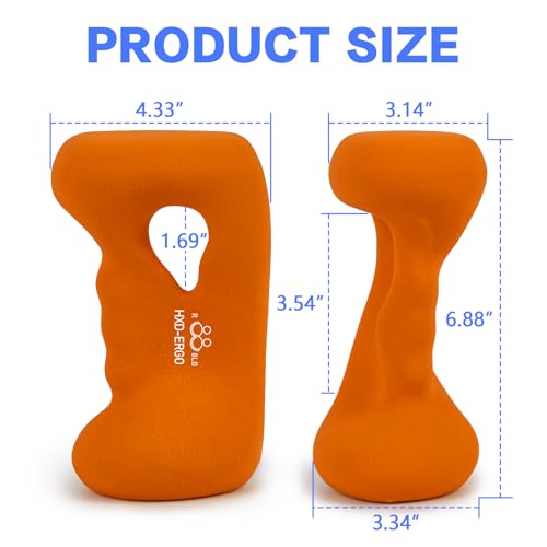 HXD-ERGO Ergonomic Dumbbells Weights Set-Hand Weights for Women at Home, Ear Dumbbells Weights for Pilates, Yoga, Jogging,...