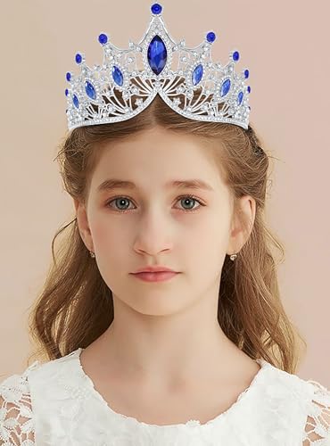 AIBFRID Tiaras Headbands Crown for Women and Girls, Princess Rhinestone Crown for Bridal, Crystal Queen Tiara Head Band Ha...