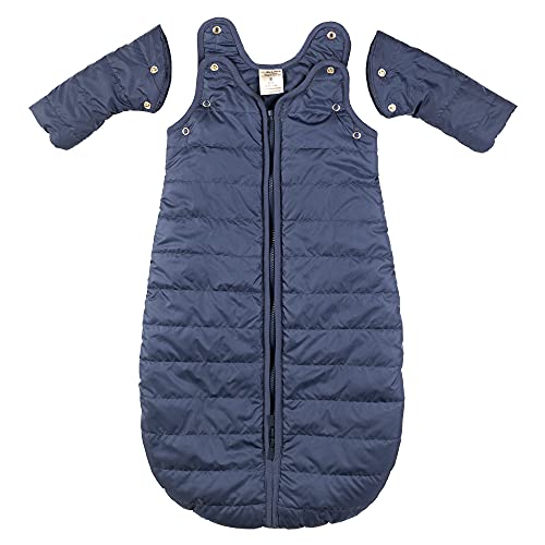 Baby Deedee Sleep Nest Travel Quilted Baby Sleeping Bag Sack with Sleeves, Gray Skies, Large (18-36 Months)