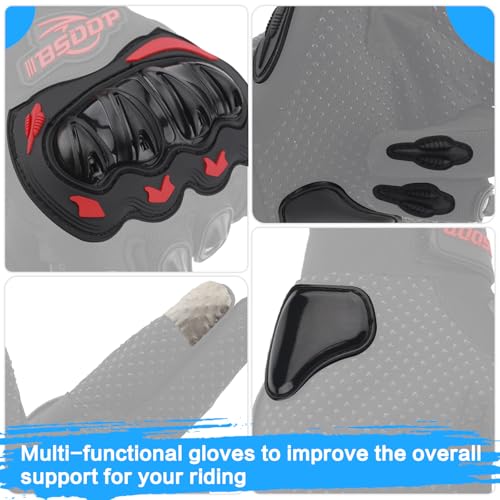smotrcc Motorcycle Gloves for Men and Women – Hard Knuckle Dirt Bike Riding Glove, Touchscreen Biker Gloves, Breathable AT...