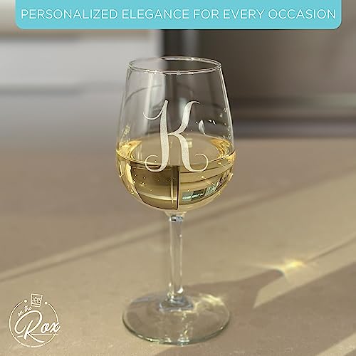 Monogrammed A-Z Wine Gifts for Women - 12.75 oz Engraved Personalized Wine Glass- Funny Wine Lover Monogram Gifts for Wome...