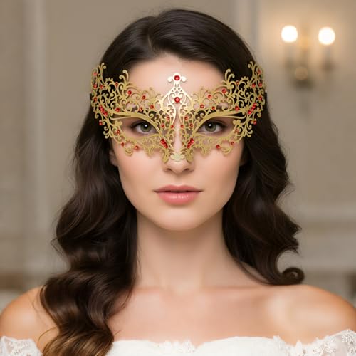Coddsmz Laser Cut Metal Women's Masquerade Mask Venetian Party Mardi Gras Halloween Mask
