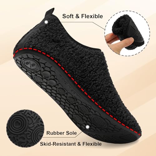 Slipper for Women Men Slipper Socks House Shoes Rubber Sole Slip On Soft-Lightweight Non Slip Indoor/Outdoor