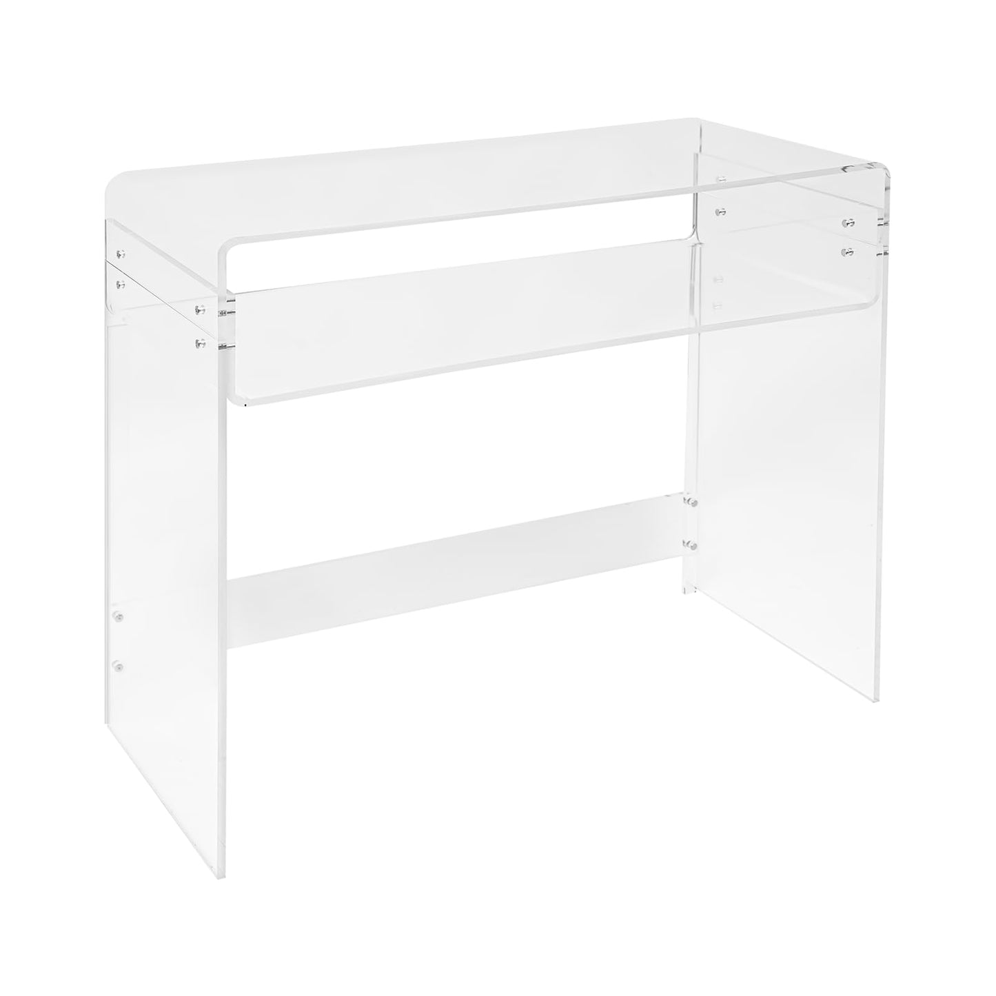 GALAXYWAY 33.5" L x 15.7''W x 29.5" H Acrylic Desk, Clear Acrylic Table Desk Modern Home Office Desk Clear Acrylic Console Table Minimalist Desk for Bedroom Office Living Room 66Lbs Load Capacity