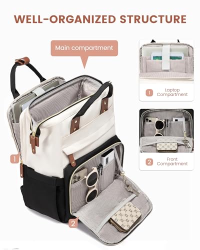 LOVEVOOK Laptop Backpack for Women, 15.6'' Waterproof Nurse Bag Teacher Work Backpack Purse for Women, Travel Computer Bac...