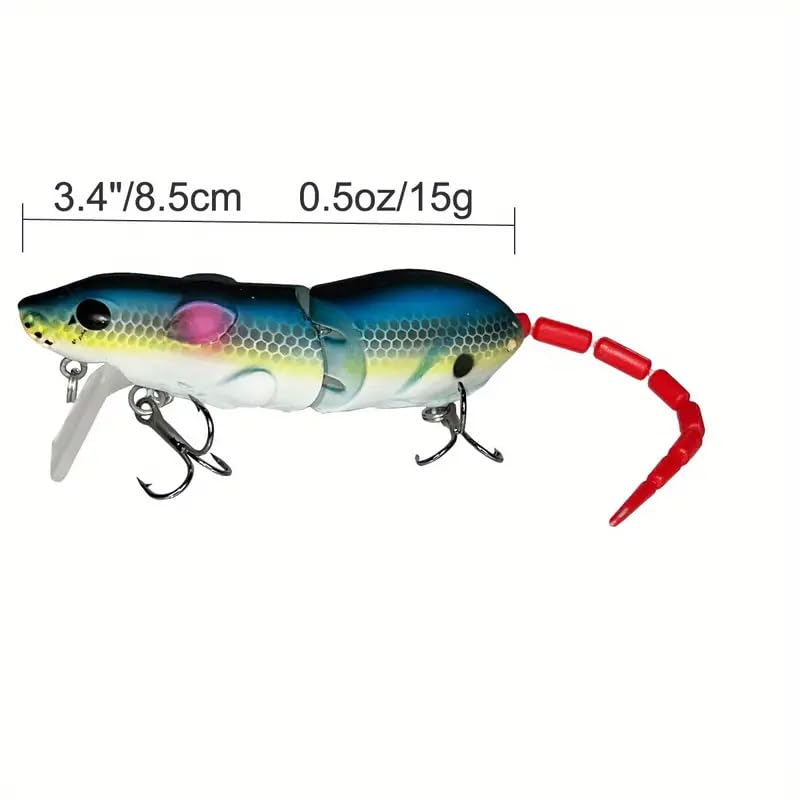 3Pcs Premium Topwater Mouse Fishing Lures - Realistic Bionic Rat Bait for Bass, Trout, Catfish, Pike, Perch - Freshwater &...