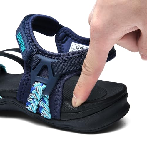 UBFEN Womens Hiking Comfort Sport Sandals Beach Vacation Camping Casual Sport Sandals with Adjustable Straps and Arch Support